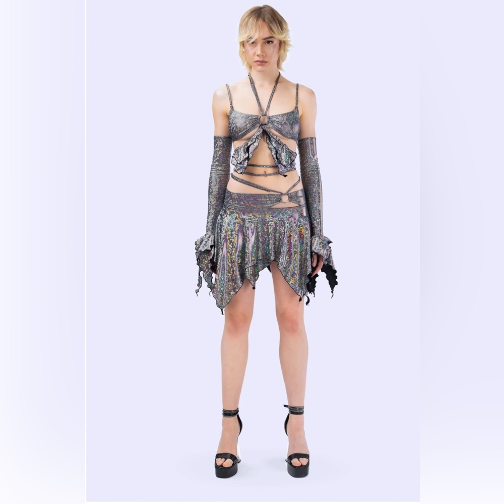 BADINKA Sparkling Holographic Two-Piece set